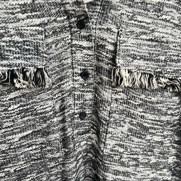 NWT ASOS Womens Dress Black White Tweed Shift Fringe Pockets 6 - Picture 7 of 9